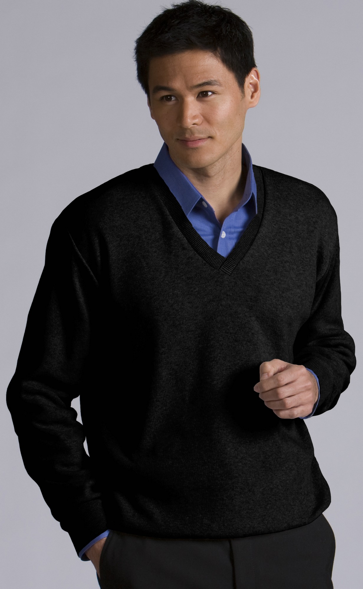 Edwards Men's Cotton Cashmere V-Neck Sweater