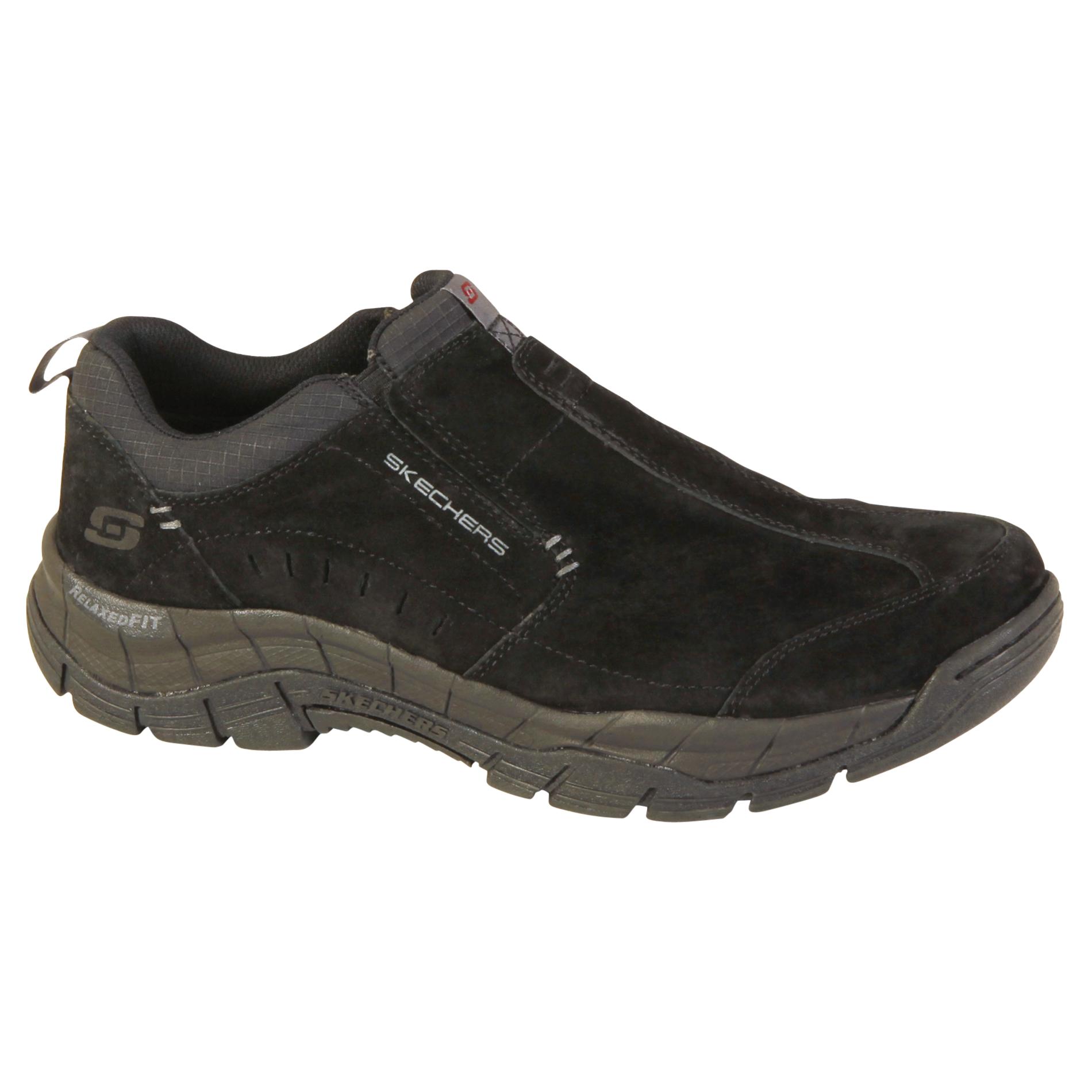 Skechers Men's Mountain Top Slip-on Casual Shoe- Black