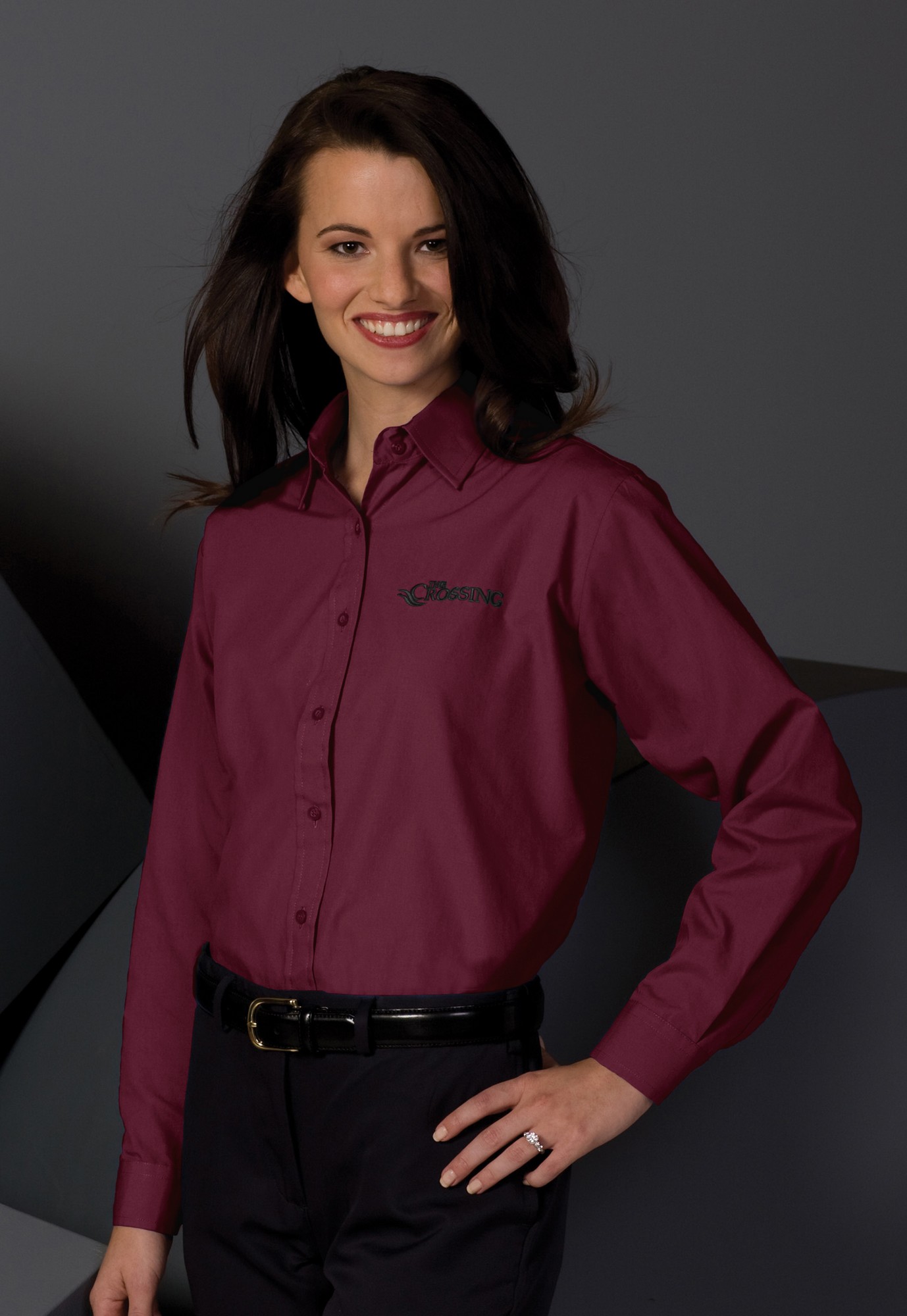 Edwards Women's Plus Long Sleeve Value Broadcloth Shirt