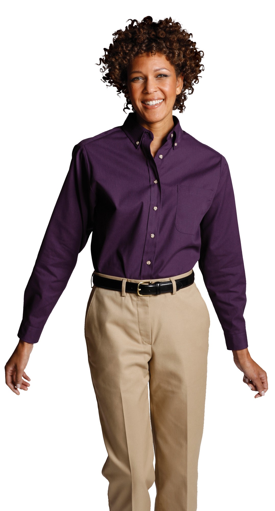 Edwards Women's Plus Easy Care Long Sleeve Poplin Shirt