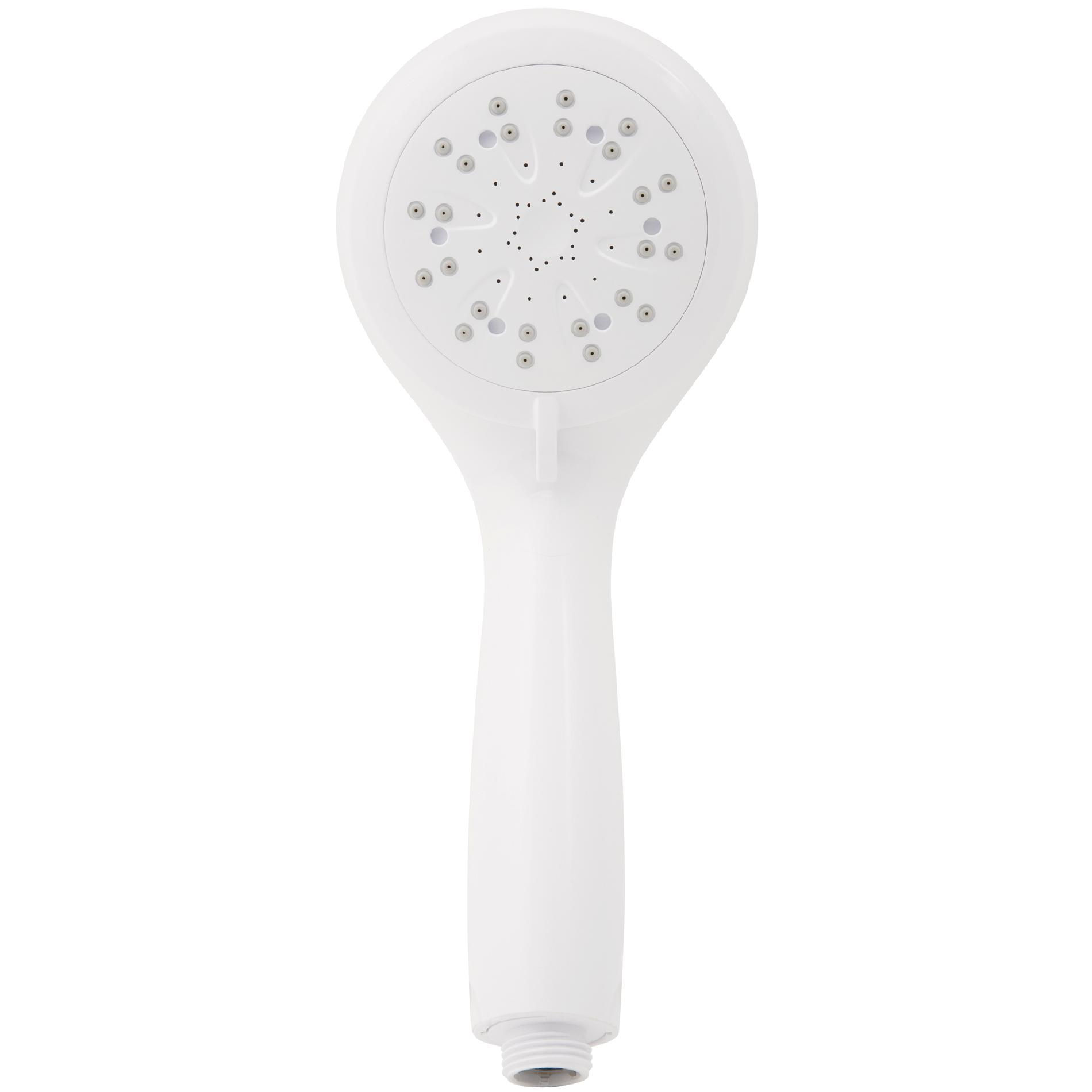 Waxman 5 SETTING HANDHELD SHOWERHEAD, WHITE, ECO-FRIENDLY Waxman 5 SETTING HANDHELD SHOWERHEAD, WHITE, ECO-FRIENDLY
