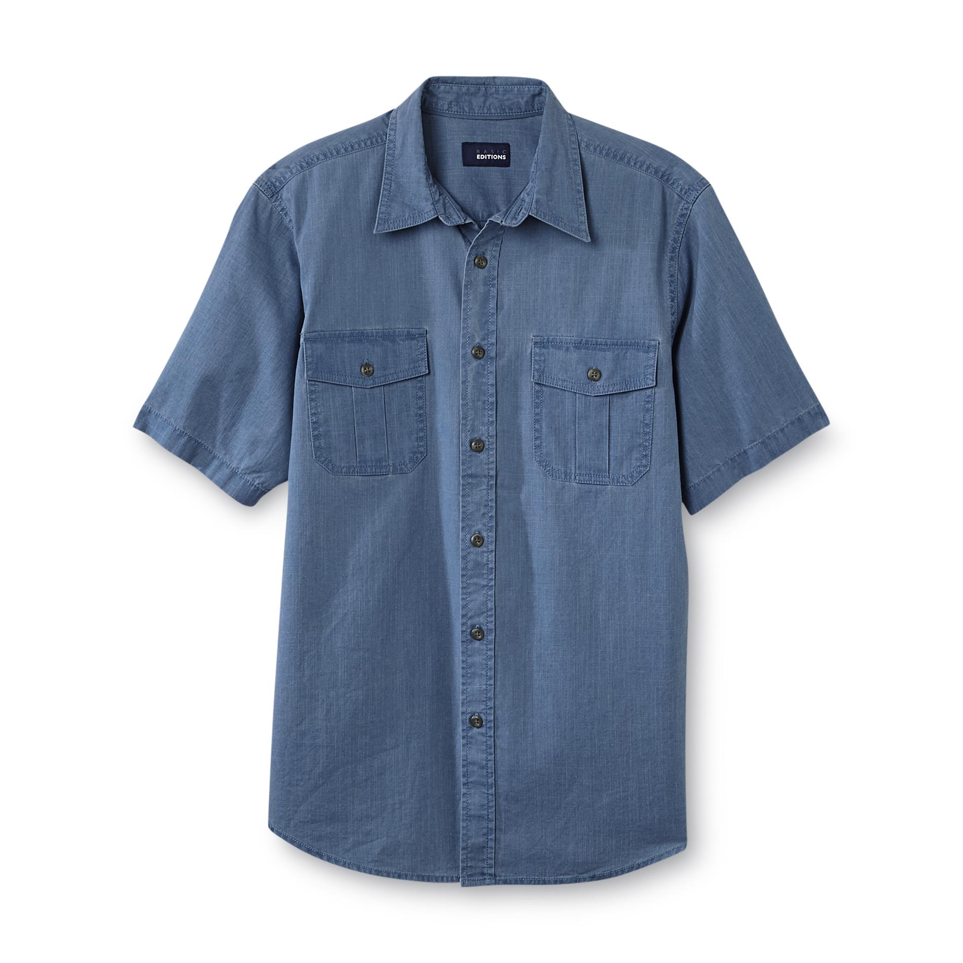 Basic Editions Men's Short-Sleeve Crosshatch Shirt - Clothing - Men's ...