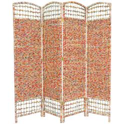 ORIENTAL Furniture 5 1/2-Feet Tall Recycled Magazine Room Divider, 4 Panels