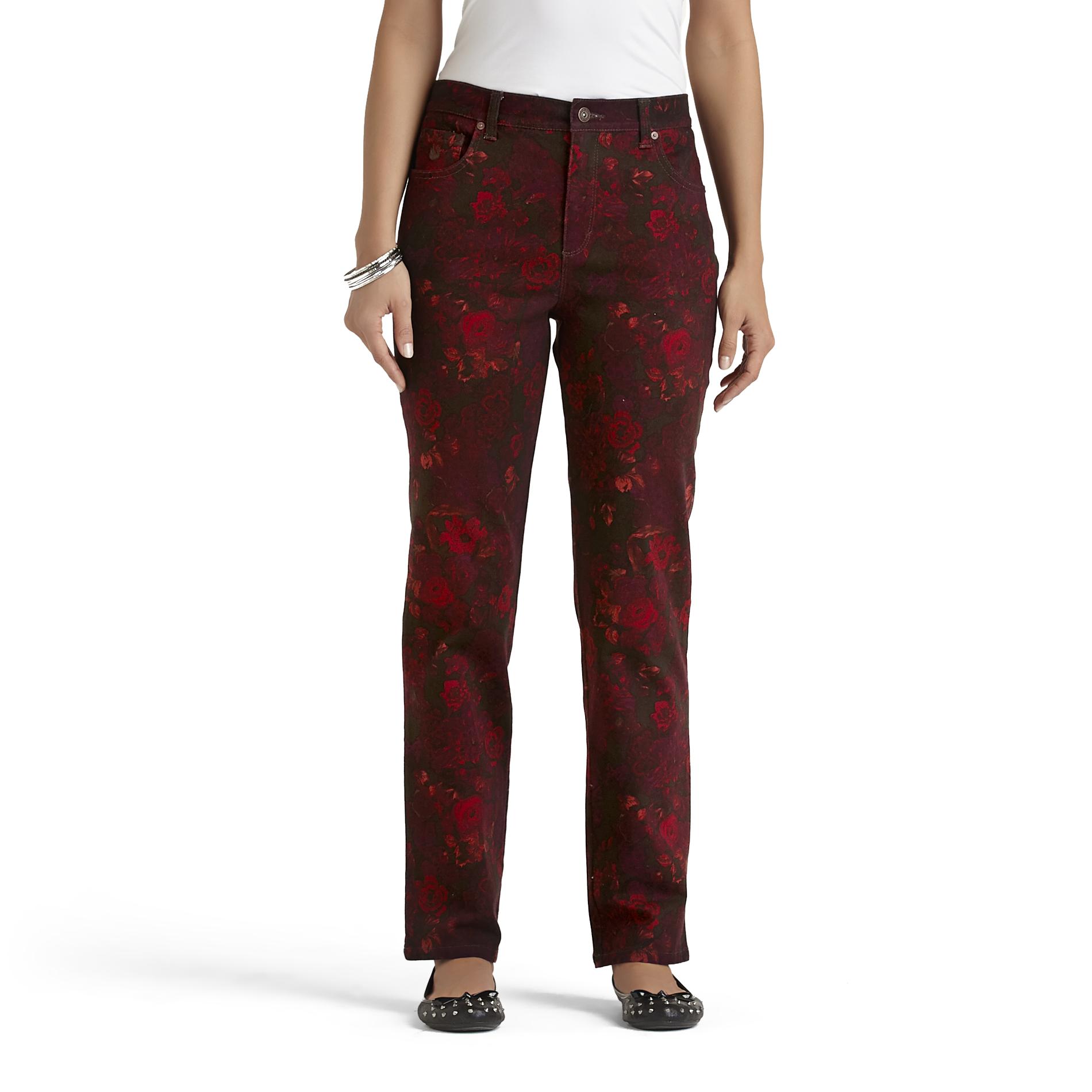 Gloria Vanderbilt Women's Amanda Colored Jeans Floral Print