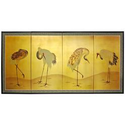 Oriental Furniture Gold Leaf Cranes