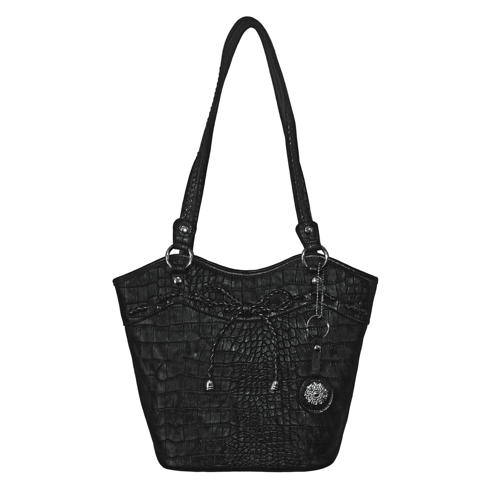 Laura Scott Women's Textured Tote Handbag - Mock Croc