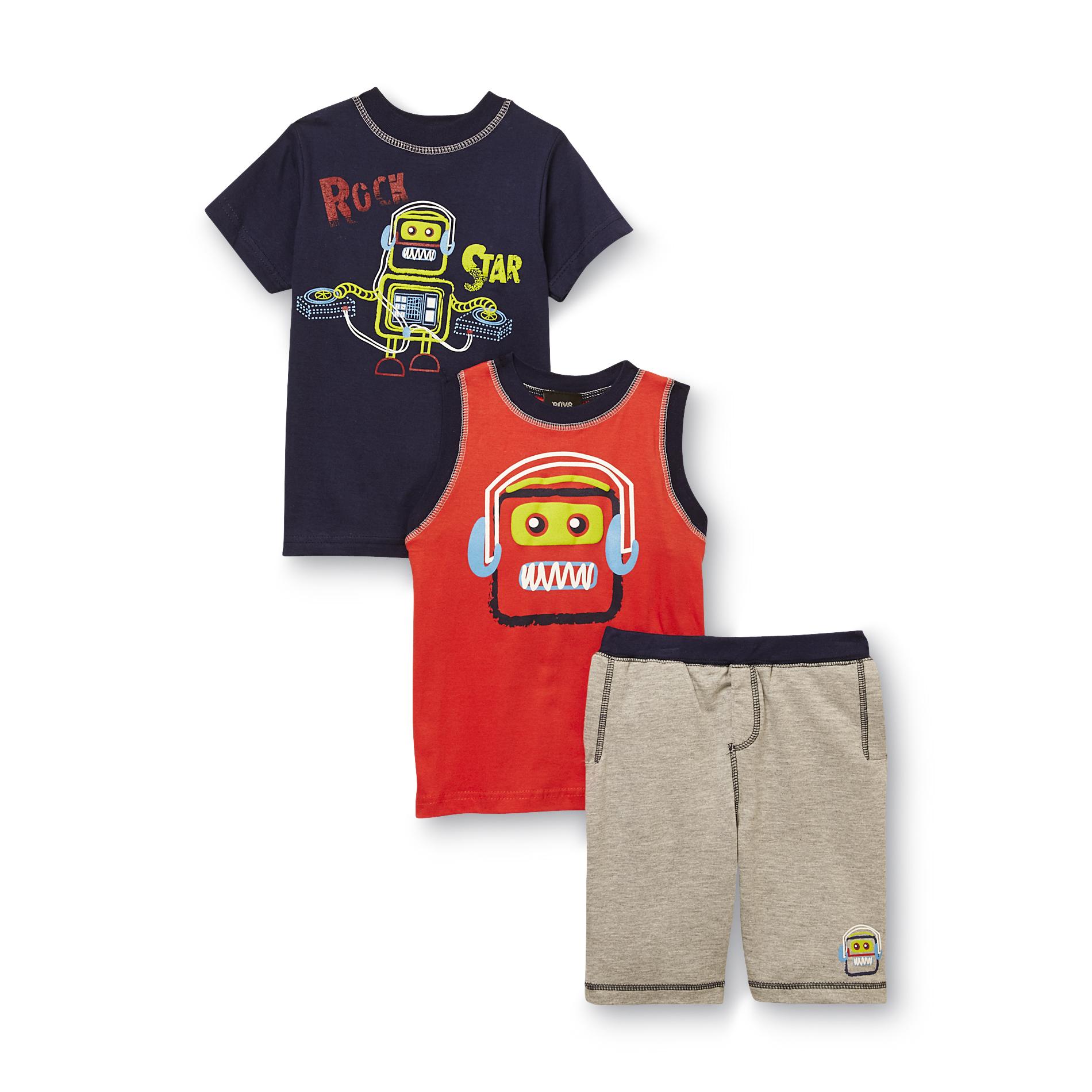 Boys Rock Infant & Toddler Boy's T-Shirt  Tank Top & Shorts - Robot