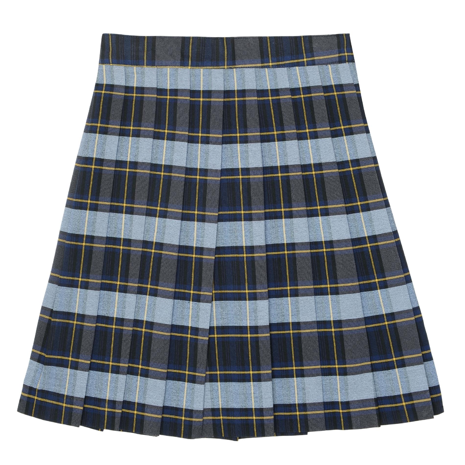 At School by French Toast Plus Size Blue-Gold Plaid Pleated Skirt