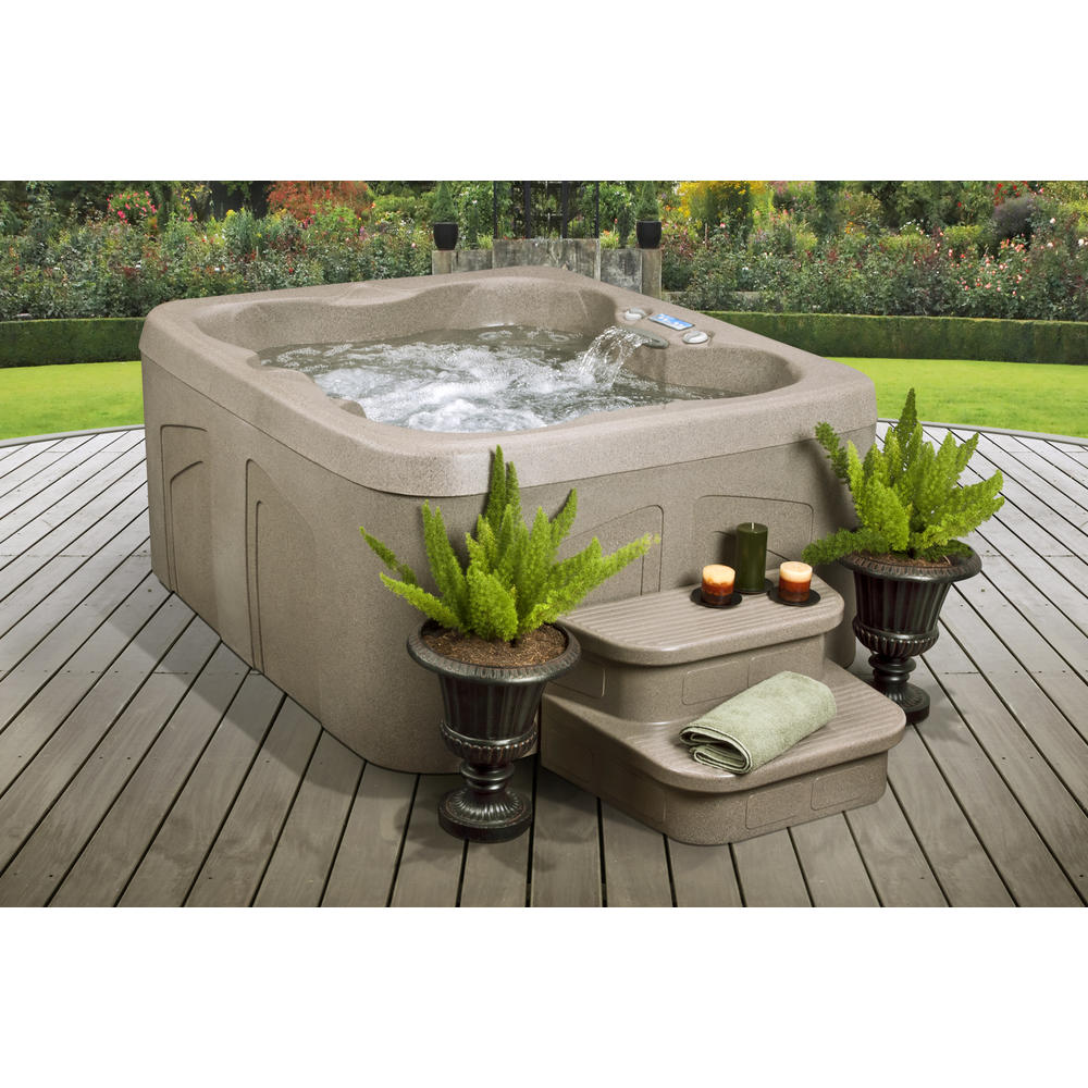 Lifesmart LS100DX 4 Person 20 Jet Plug & Play Rock Solid Spa Includes