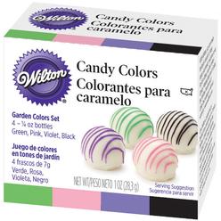 Wilton Candy Colors .25oz 4/PkgPink, Green, Violet & Black