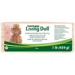 Sculpey Super Sculpey Living Doll Beige, Premium, Non Toxic, Soft, Sculpting Modeling Polymer, Oven Bake Clay, 1 pound bar. Perfect for 