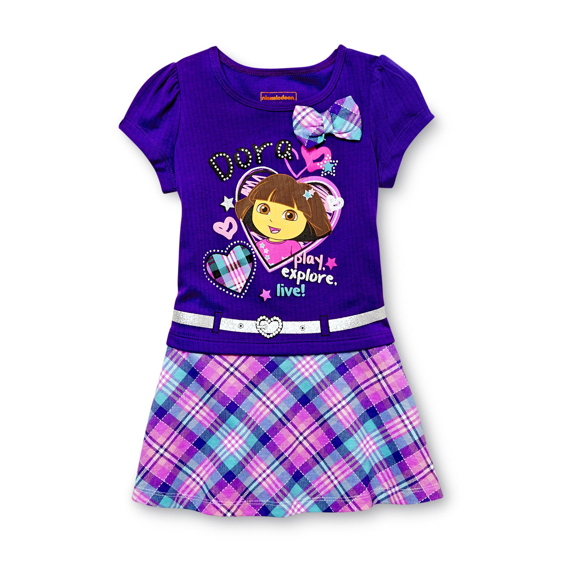 Nickelodeon Toddler Girl's Short Sleeve Dress - Dora