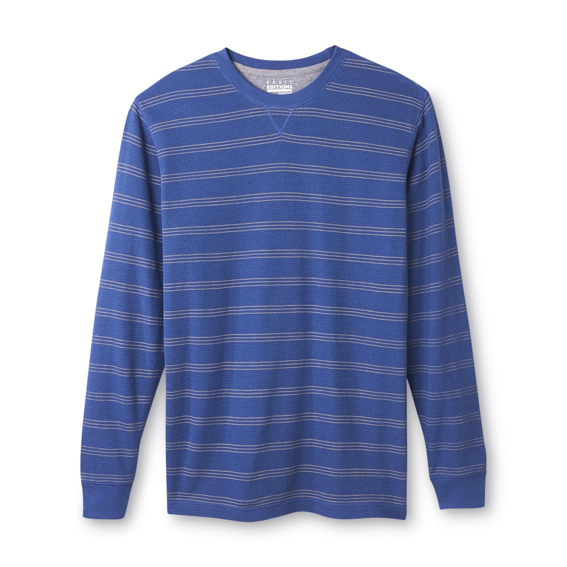 Basic Editions Men's Thermal Shirt - Striped