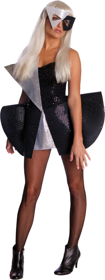 Lady Gaga Black Sequin Dress Women Hallowen Costume
