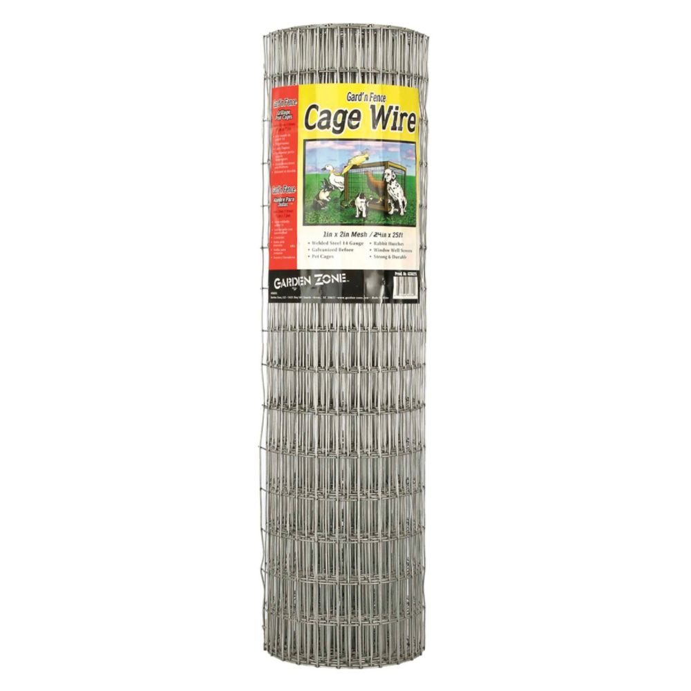Garden Zone 1in x 2in Cage Wire, 14ga., 24in x 25ft