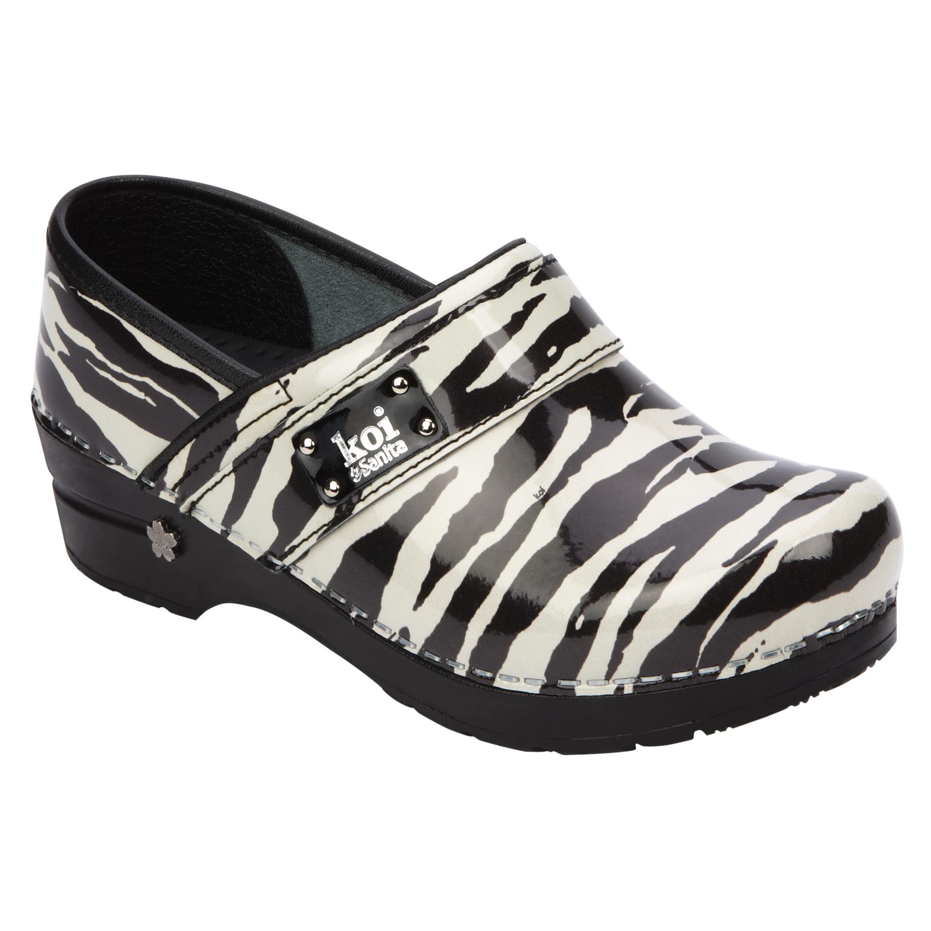 Sanita Work Women's Professional Wild Side Koi Work Shoe- Zebra