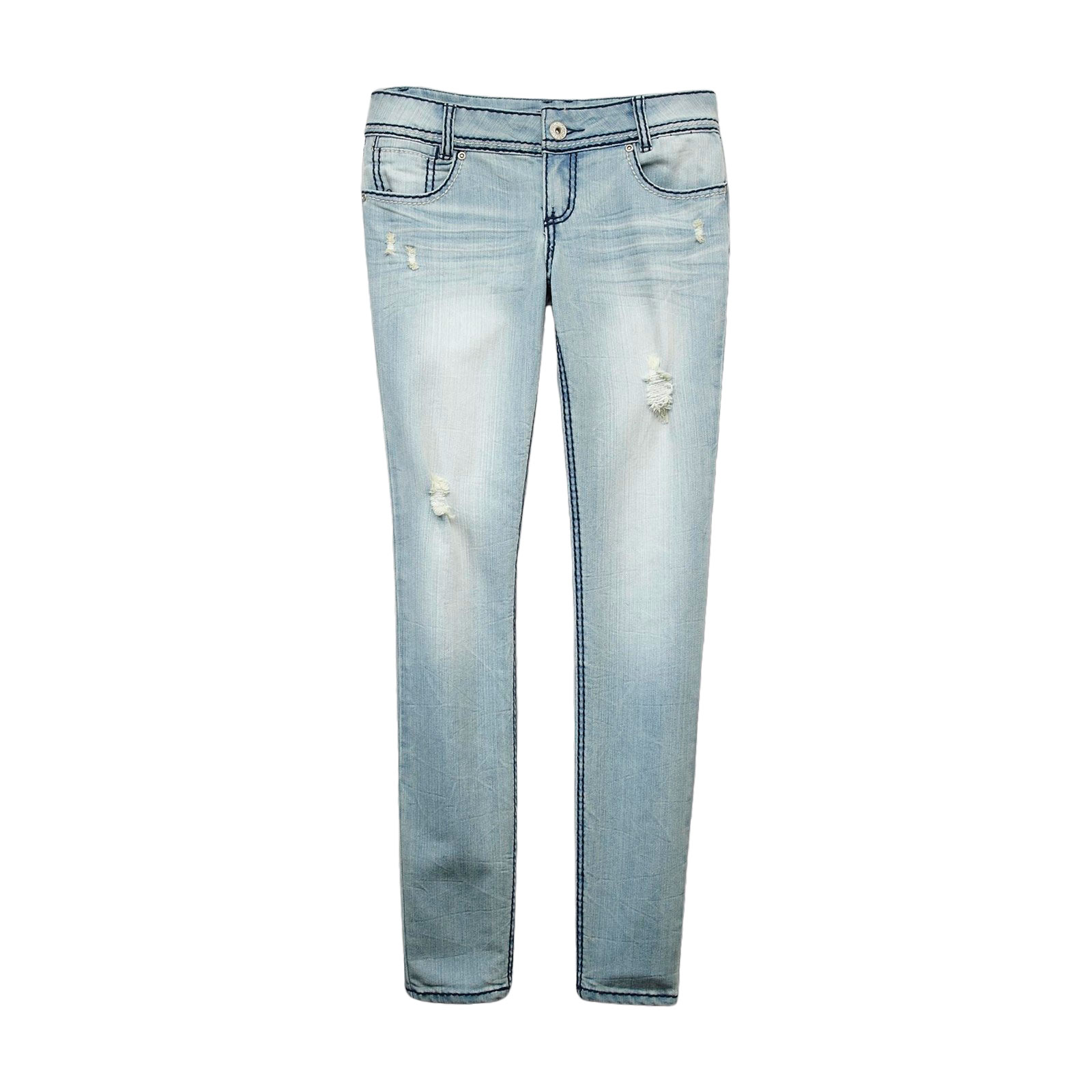 Almost Famous Junior's Destructed Skinny Jeans
