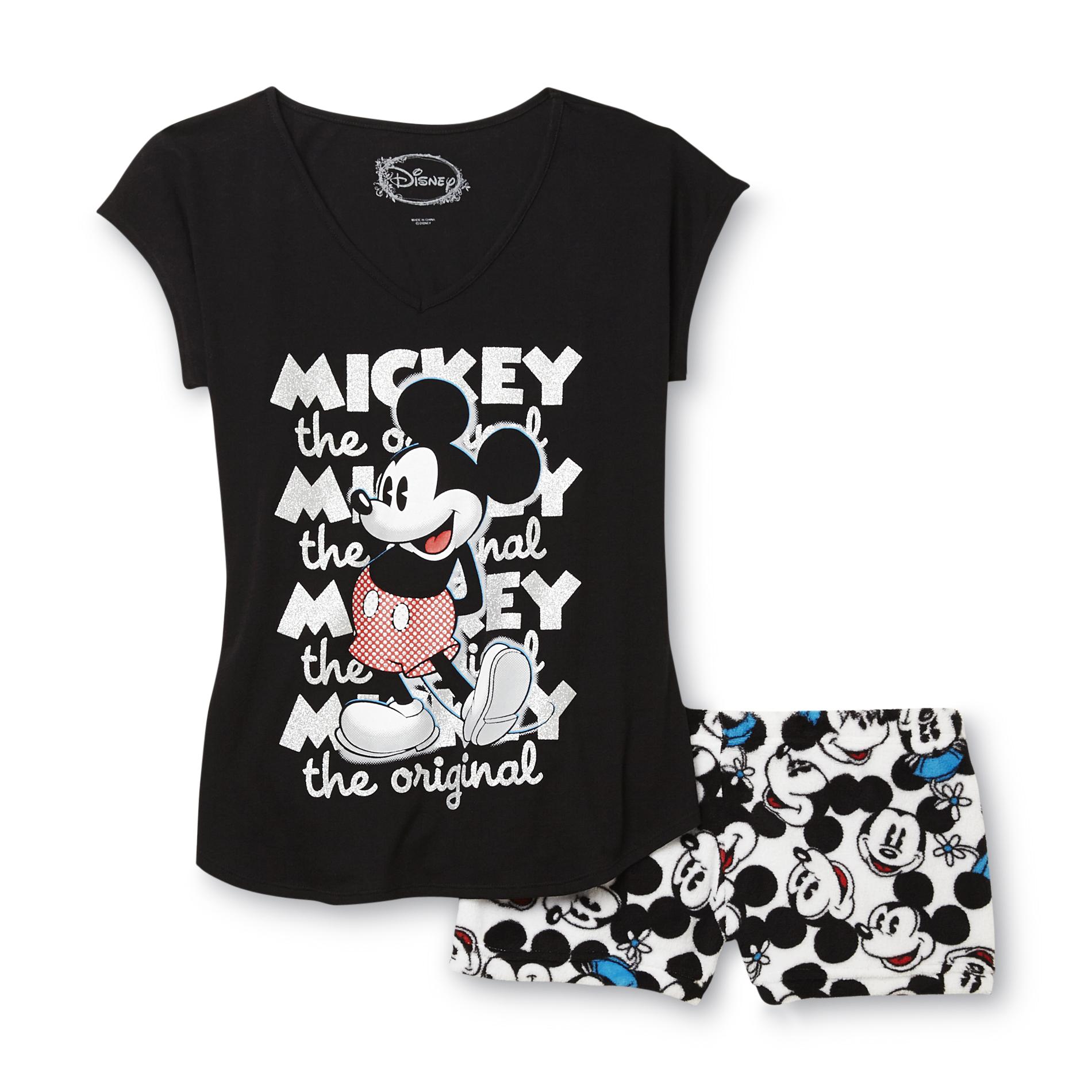Disney Mickey Mouse Women's Graphic T-Shirt & Fleece Sleep Shorts