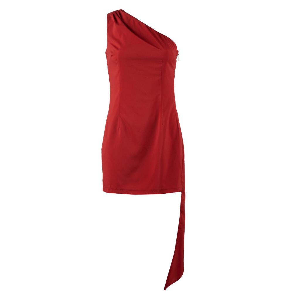 AX Paris Women's Red Back Drape Dress -4 - Online Exclusive