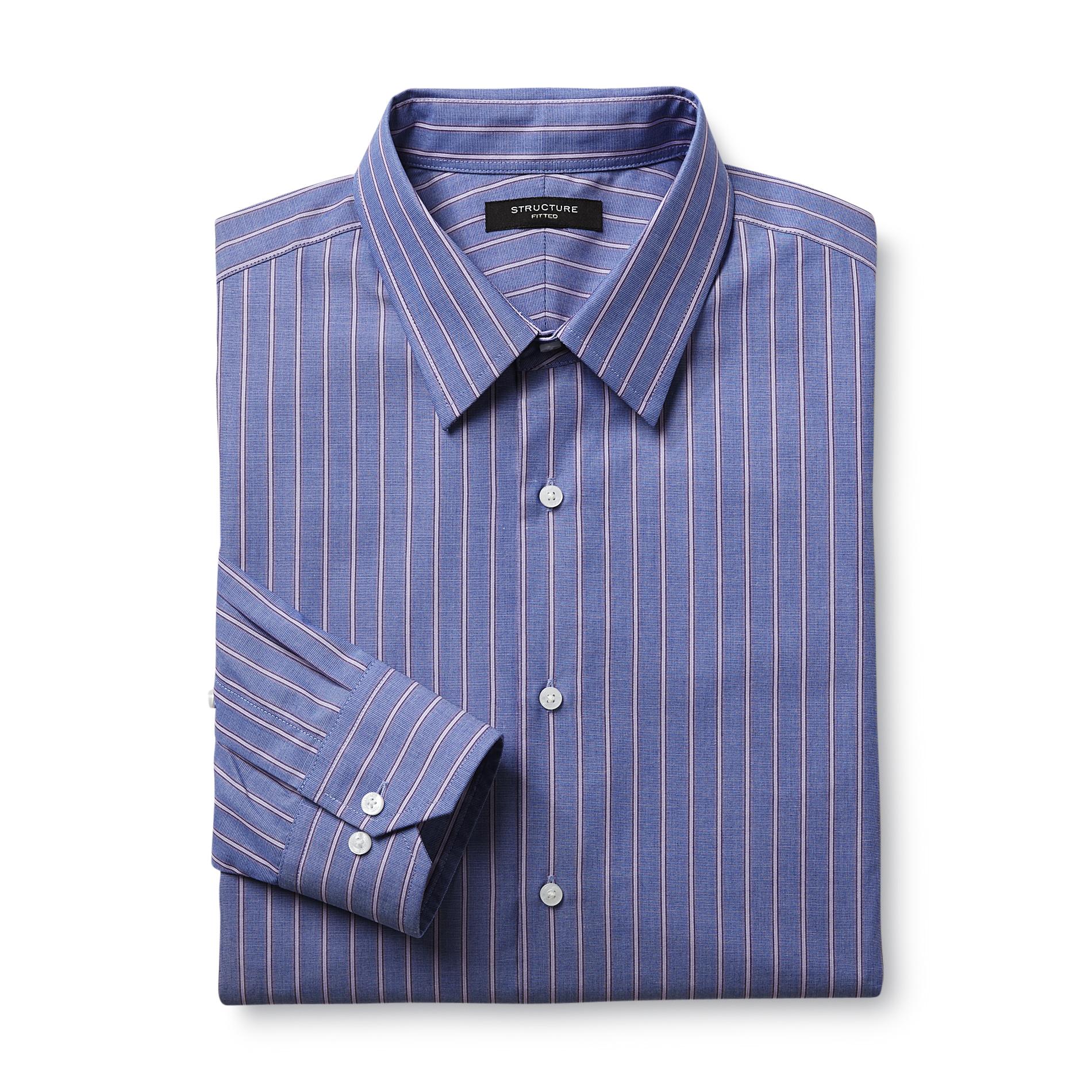 Structure Men's Fitted Wrinkle Free Dress Shirt - Stripes