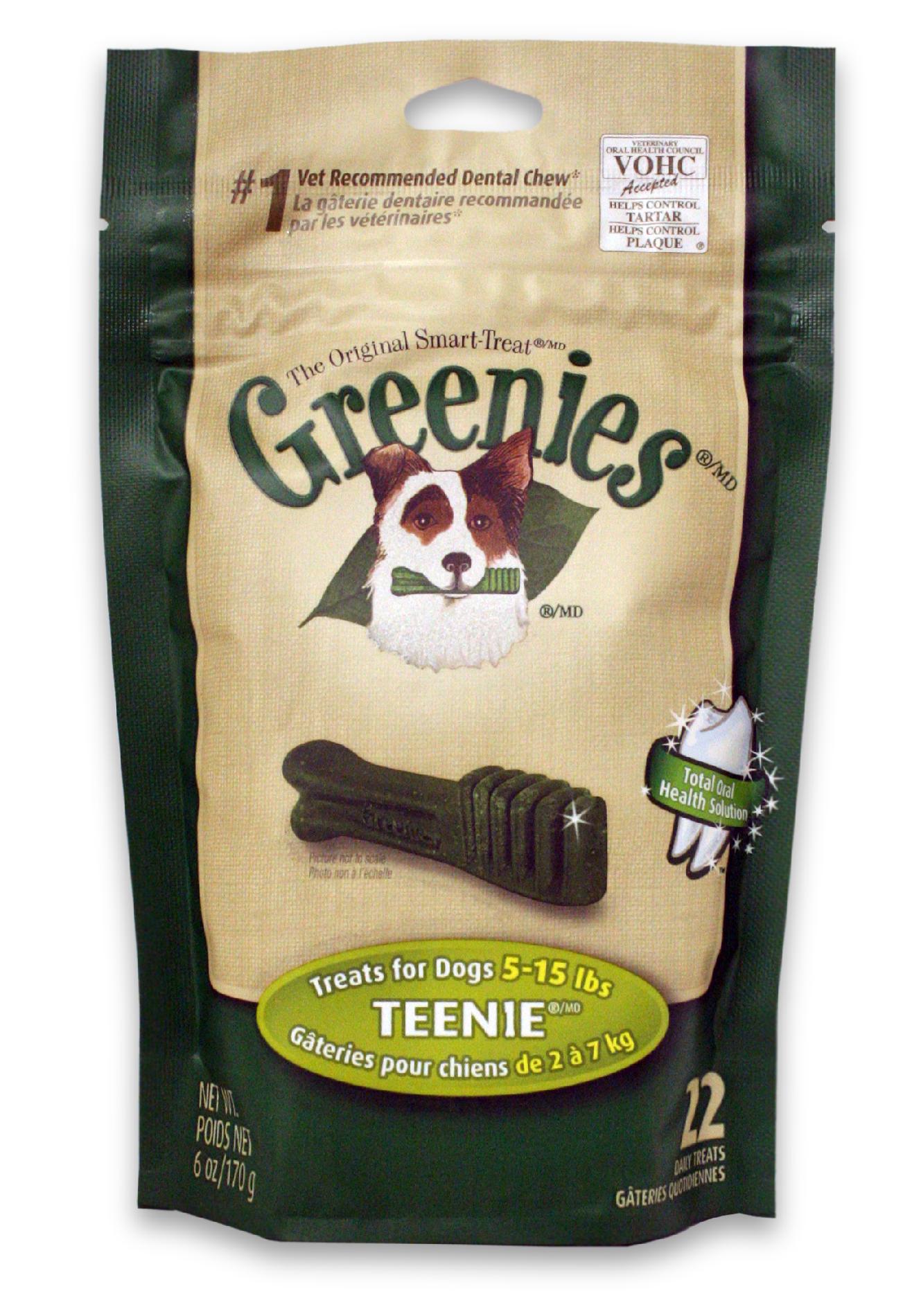 Greenies&#174; Canine Dental Chews, Mini Treat-Pak, Teenie, 22 Bones
