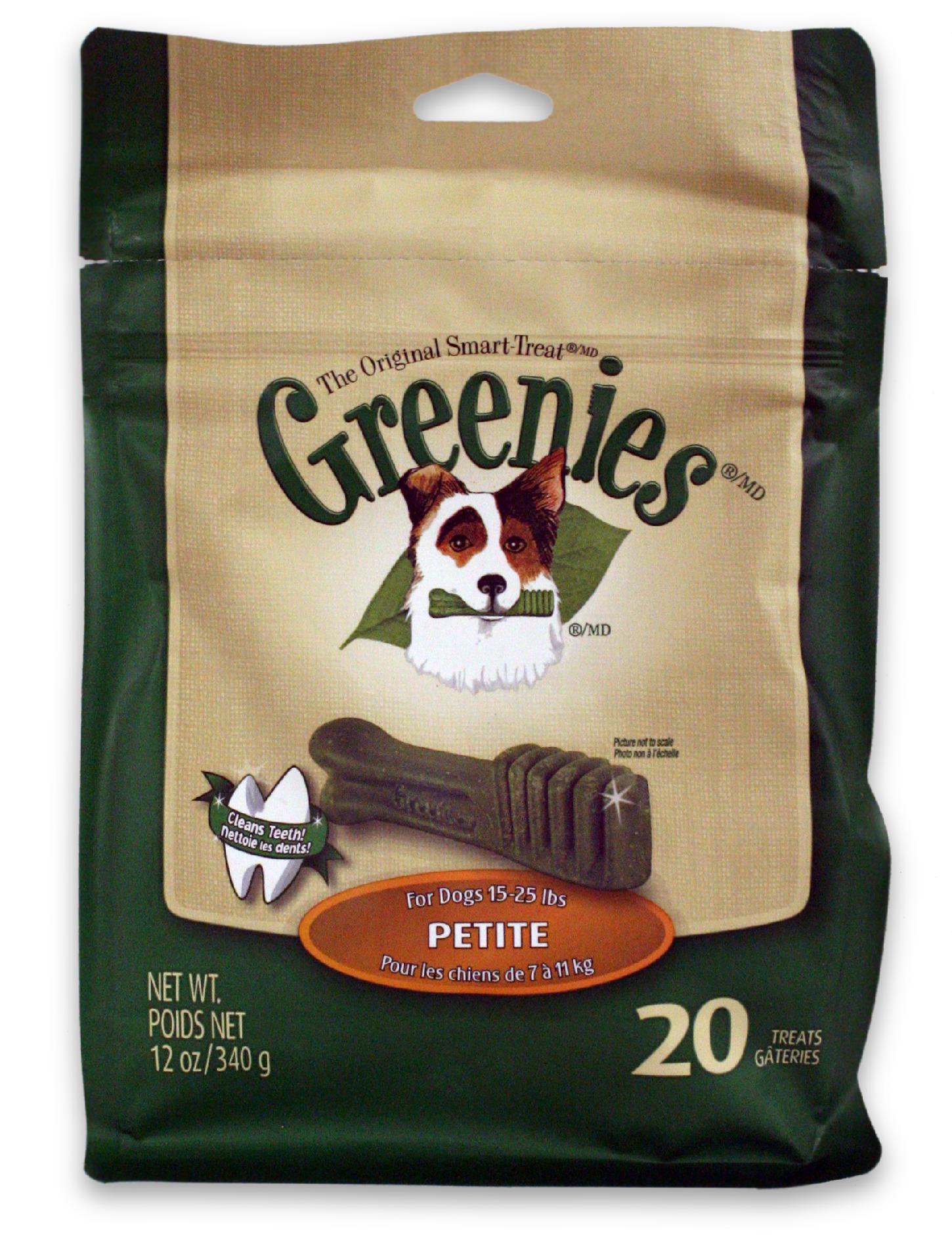 Greenies&#174; Canine Dental Chews, Treat-Pak, Petite, 20 Bones