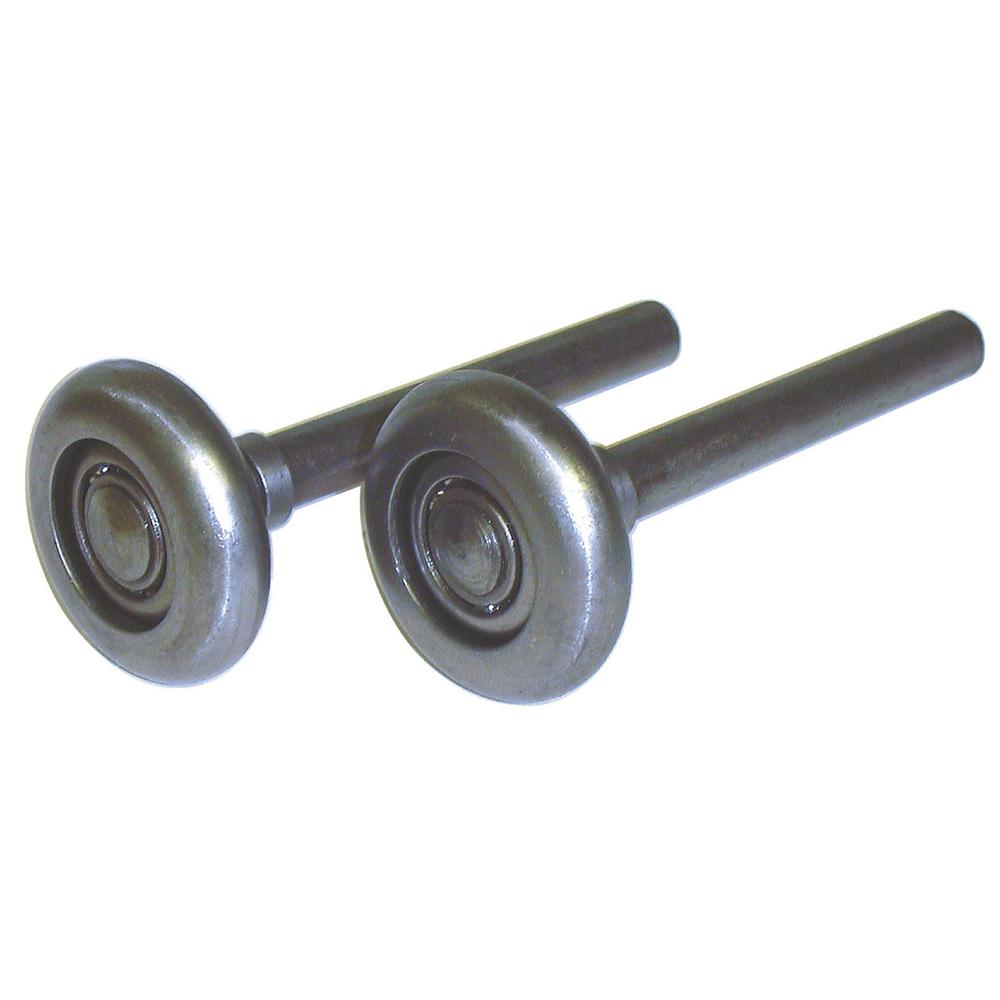 Ideal Security Inc. Garage door rollers - 2" Steel Wheels with 10 ball-bearings & 4" stem (2-pack)