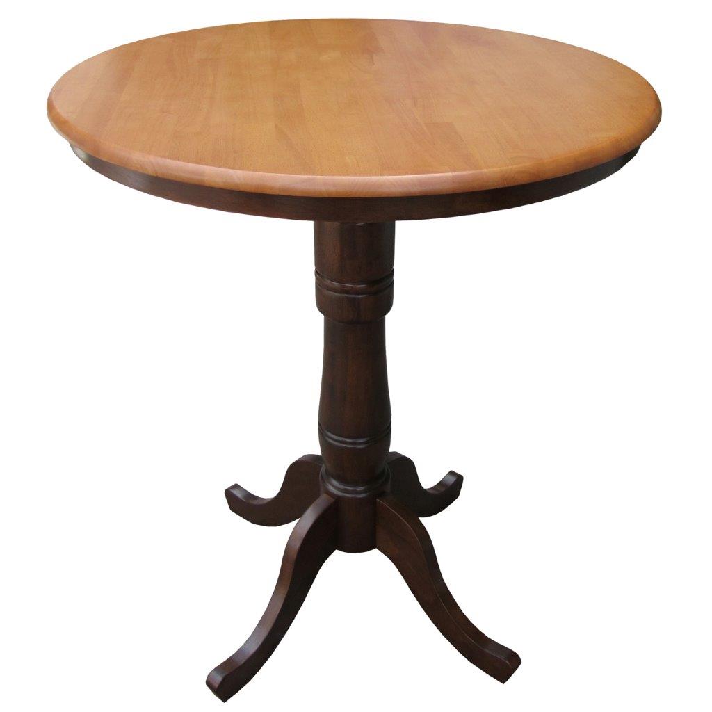 International Concepts 36" Round Top Adjustable Height Pedestal Table