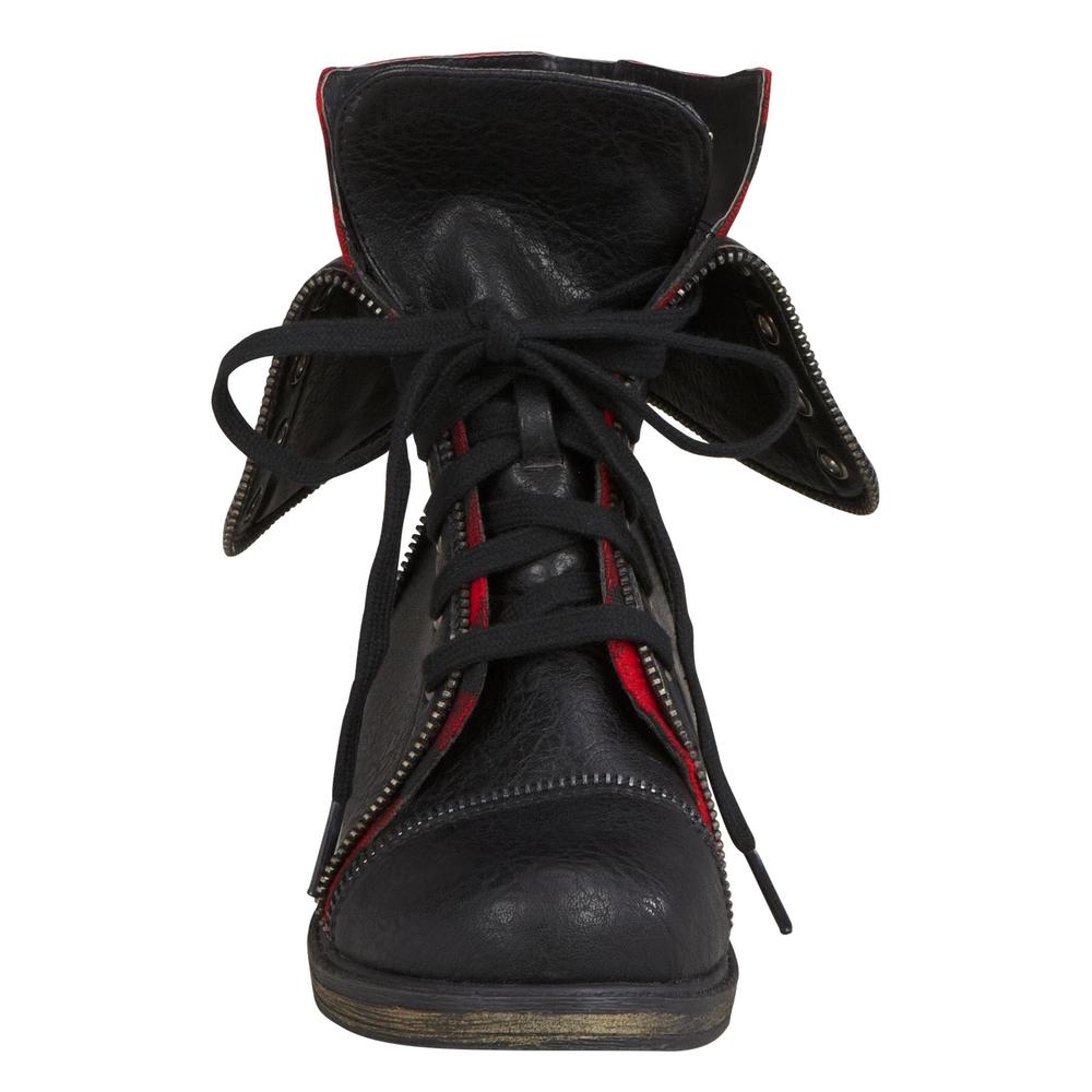 Skechers Women's Fashion Boot Cute Combat - Black