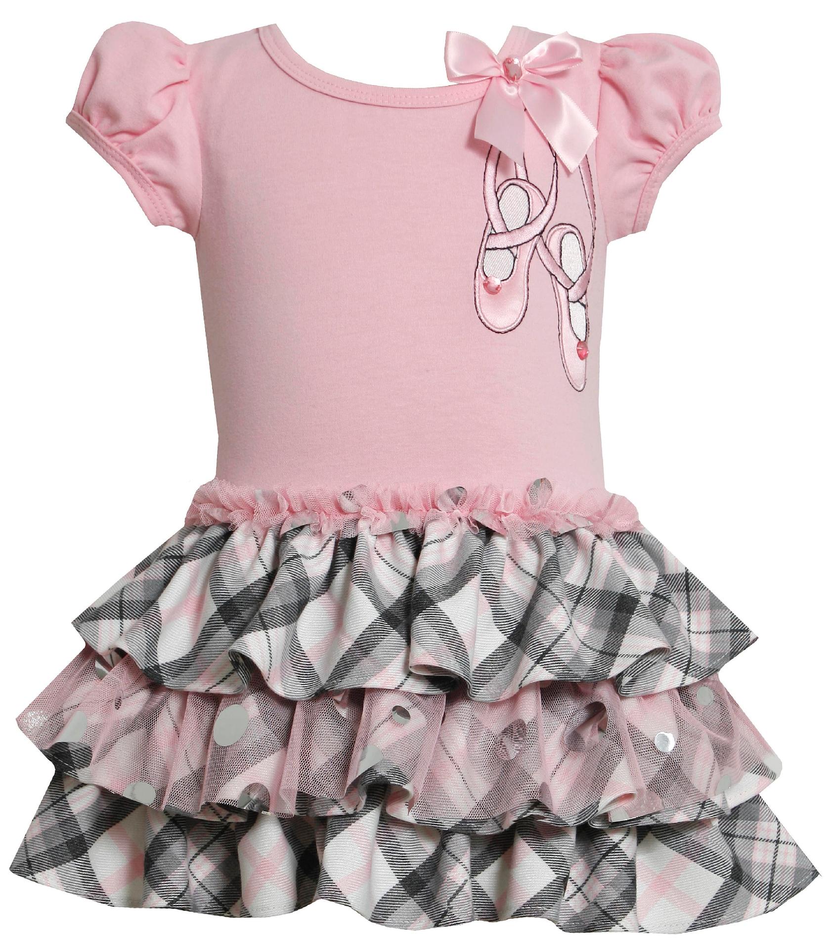Ashley Ann Infant & Toddler Girl's Party Dress - Ballet Slippers & Plaid