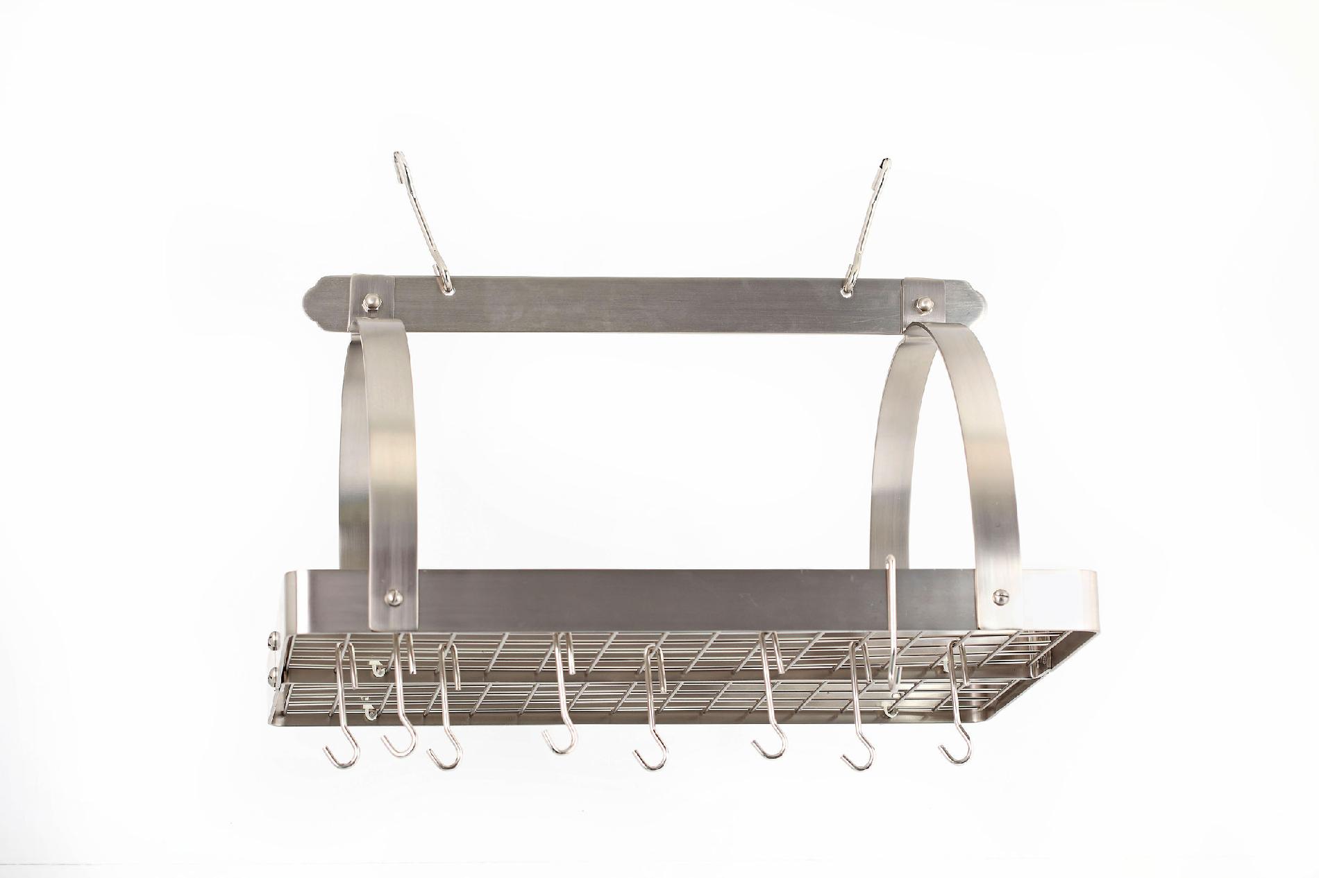 Old Dutch Satin Nickel Pot Rack with Grid and 24 Hooks