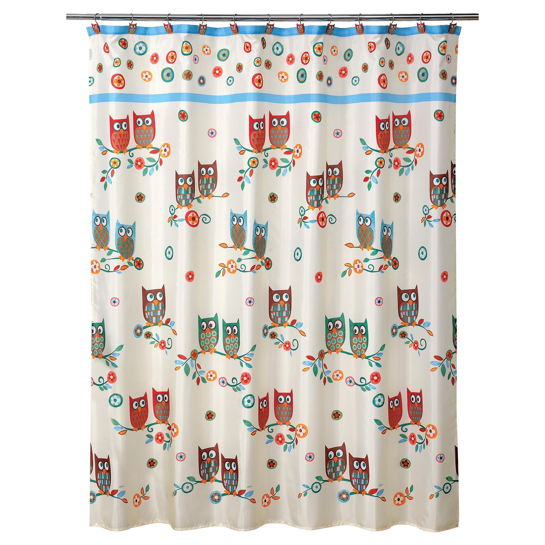 Colormate Owl Garden Shower Curtain