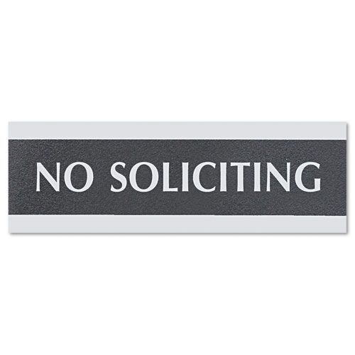 U. S. Stamp & Sign USS4758 Century Series "No Soliciting" Sign, 8w1/2d2h
