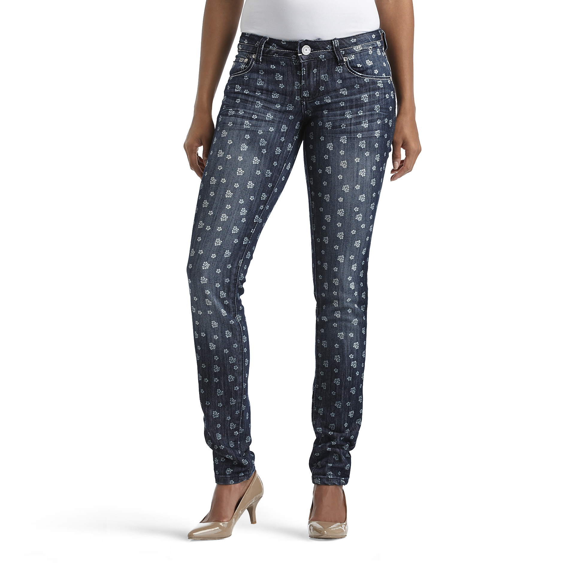Almost Famous Junior's Skinny Jeans - Floral Print