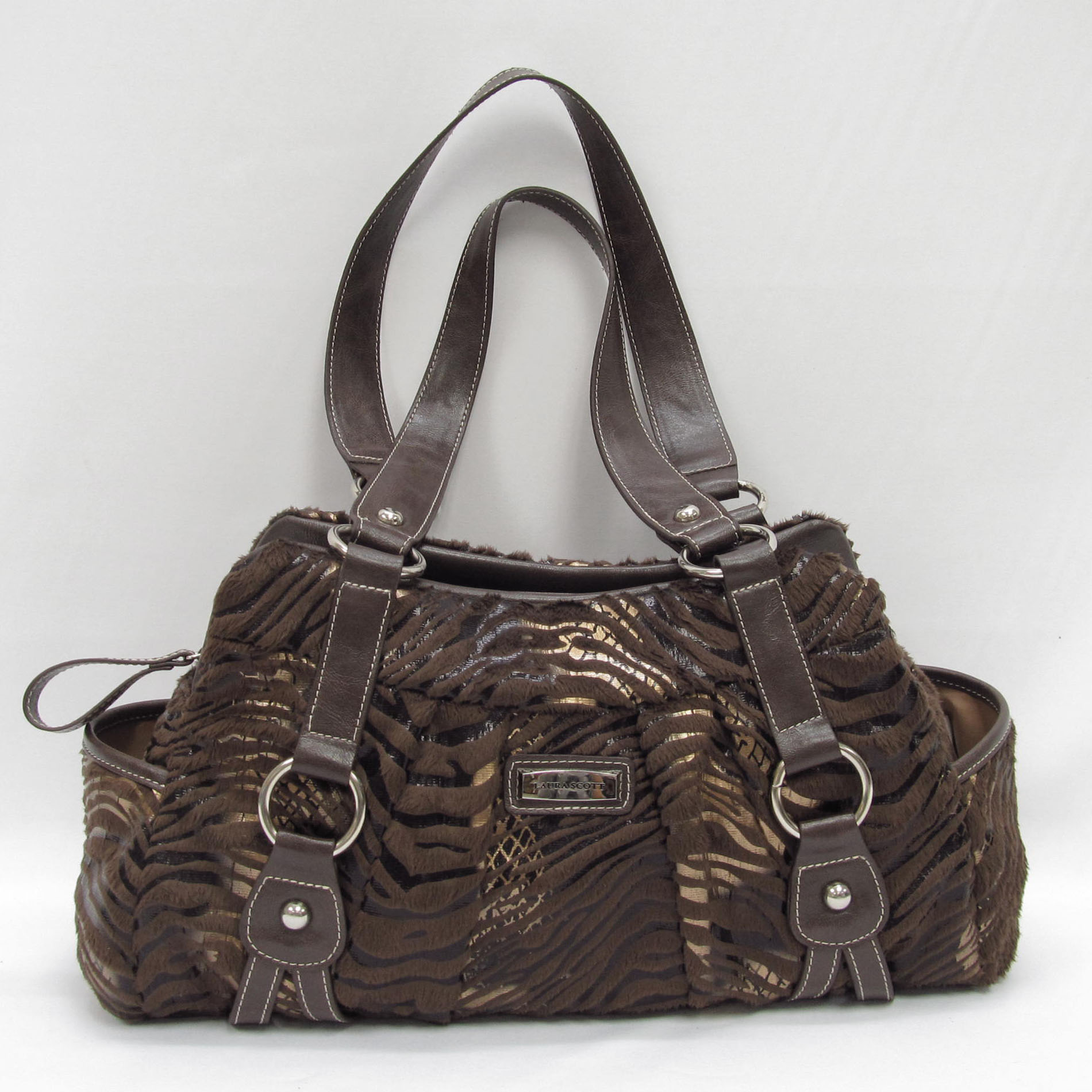Laura Scott Women&#8217;s Handbag Jasmine Satchel Neo Zebra