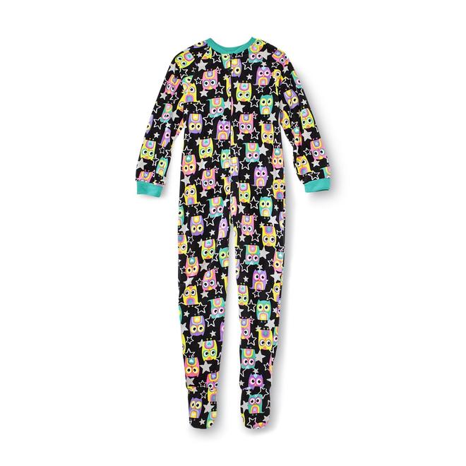 Joe Boxer Girl's Fleece Footed Pajamas Owls