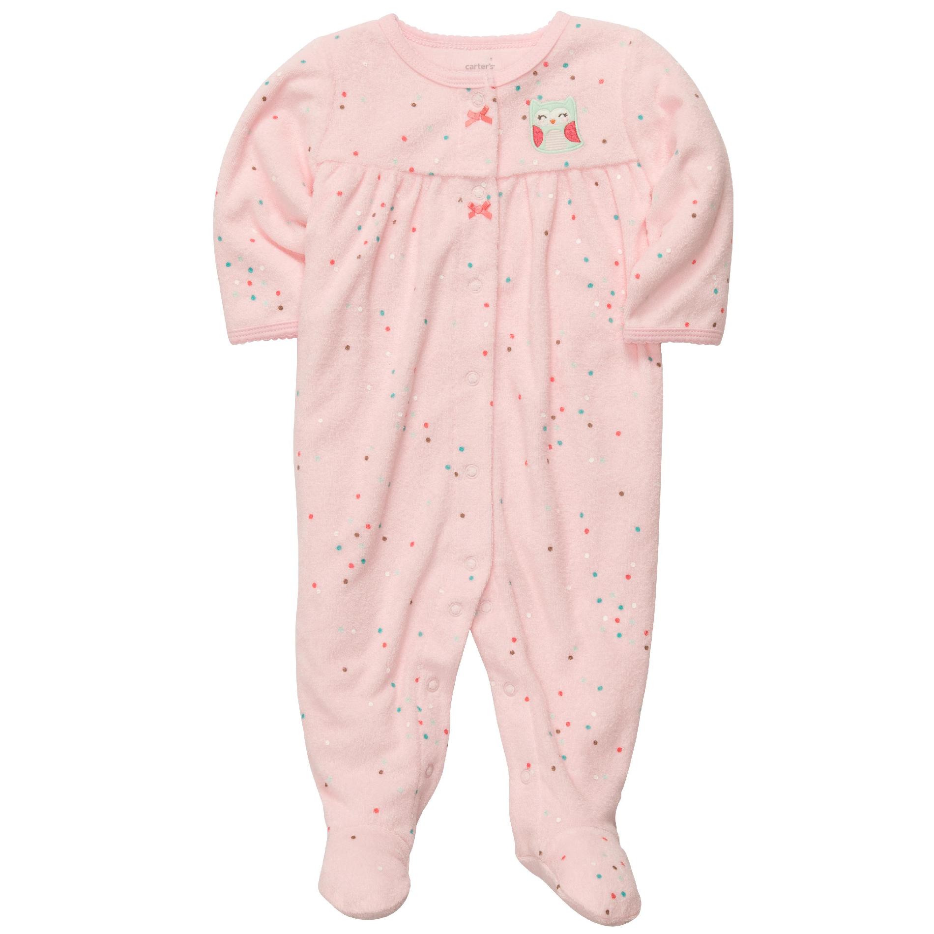 Carter's Newborn Girl's Terry Sleeper Owl
