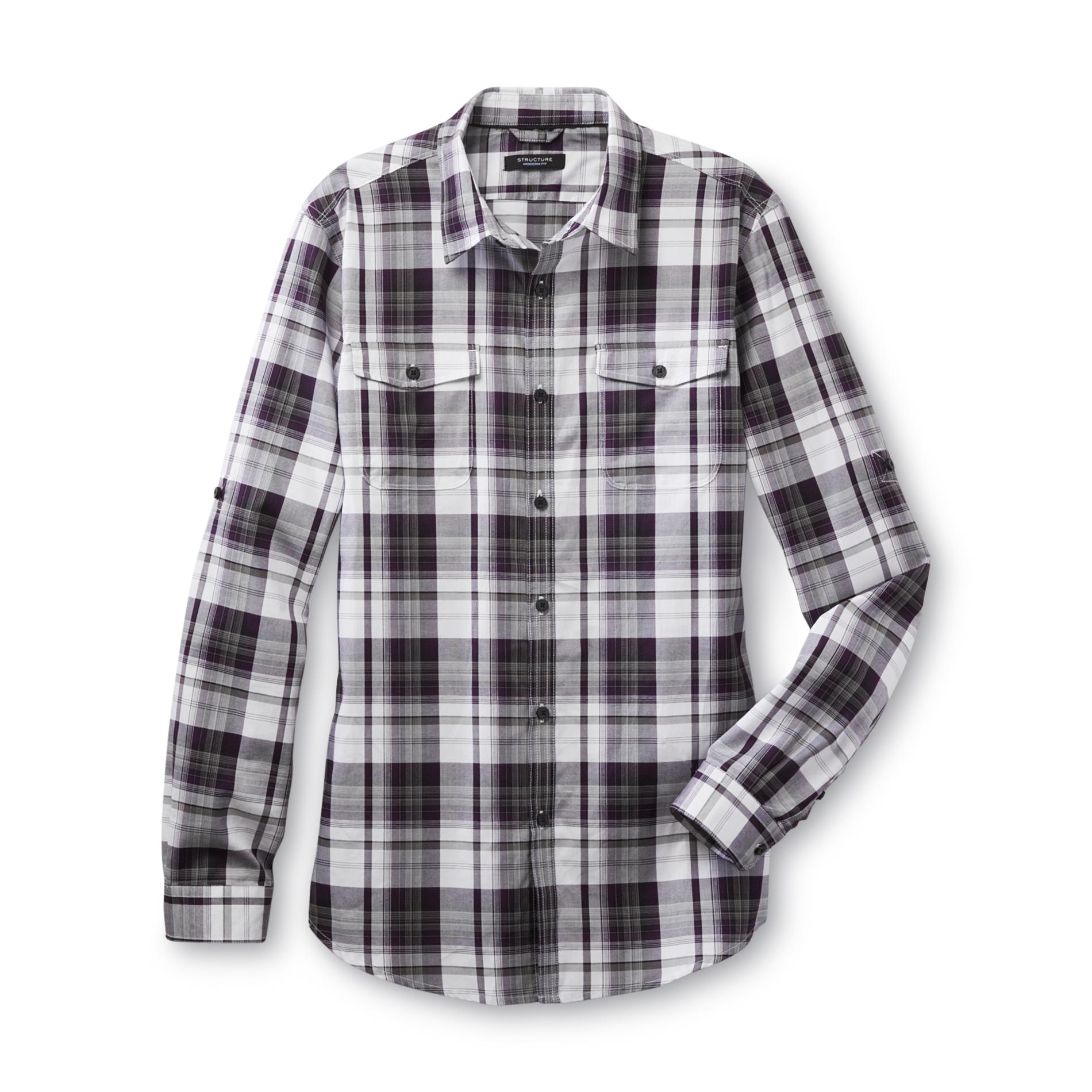 Structure Men's Long Sleeve Button Front Shirt - Plaid