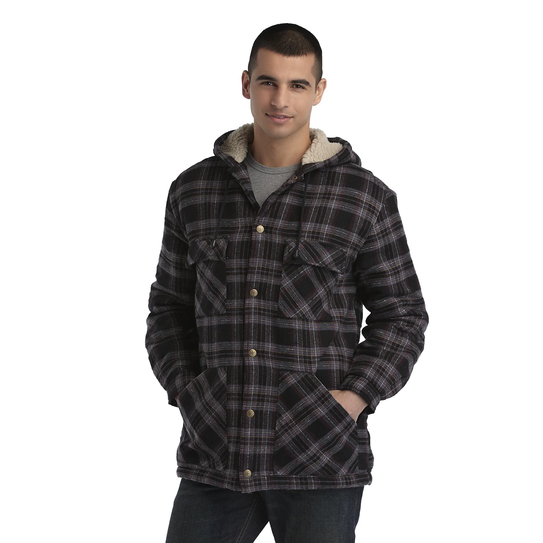 Basic Editions Men's Hooded Jacket - Plaid