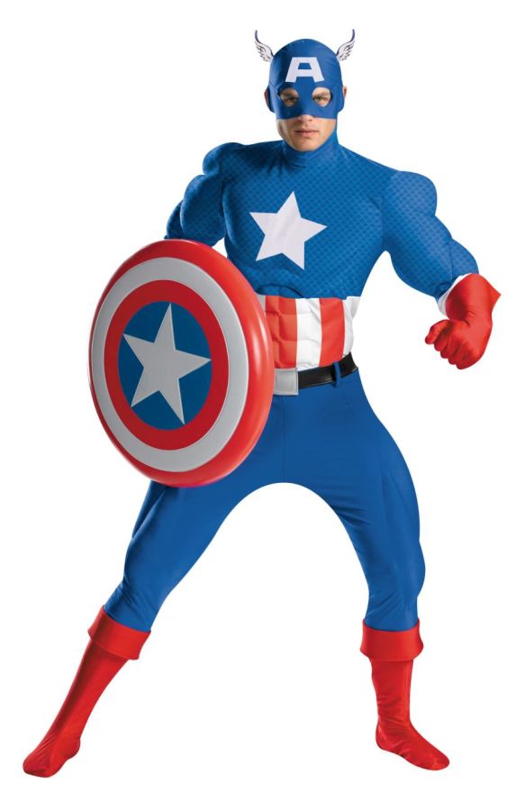 Men&#8217;s Captain America Rental Quality Halloween Costume Size: XL