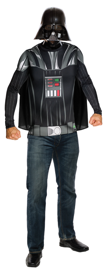 Men&#8217;s Darth Vader Shirt Cape Mask Halloween Costume