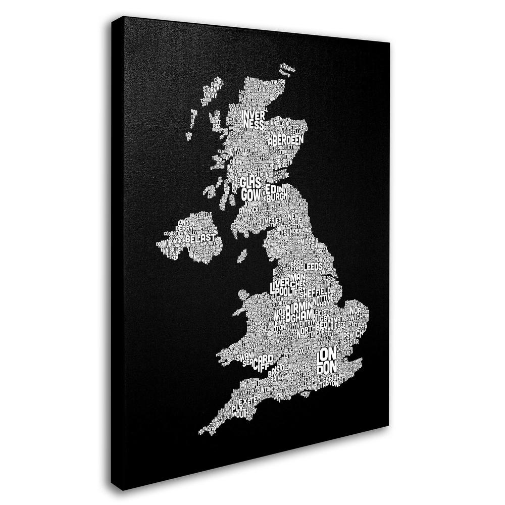 Trademark Global Michael Tompsett 'UK Cities Text Map 6' Canvas Art
