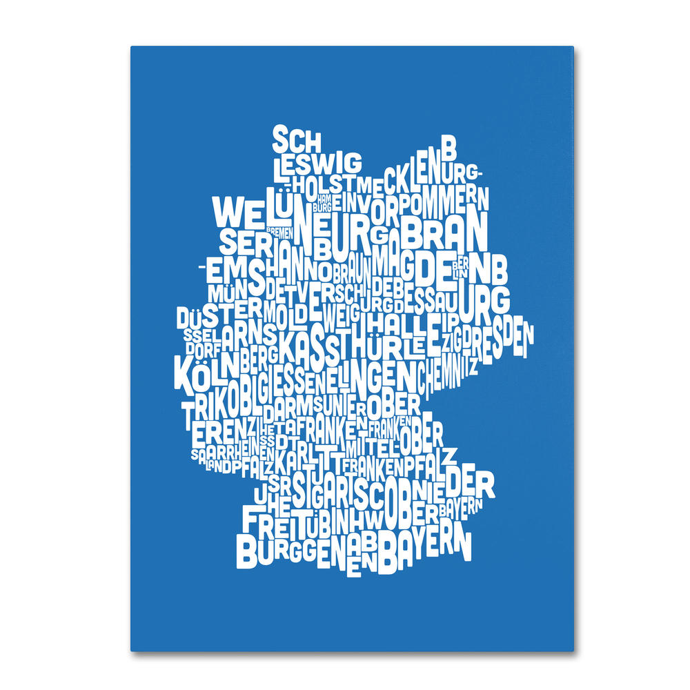 Trademark Global Michael Tompsett 'Germany Regions Map - Summer' Canvas Art