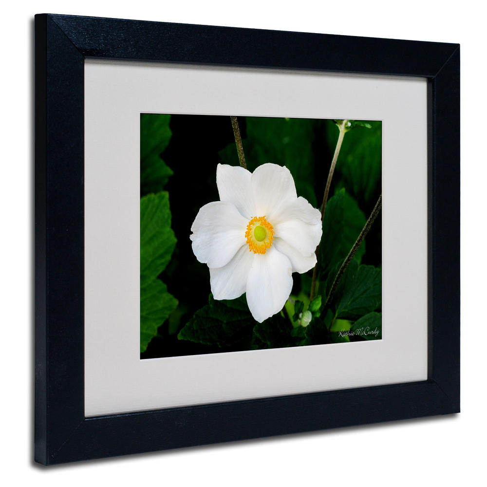 Trademark Global Kathie McCurdy 'Big White Flower' Matted Framed Art