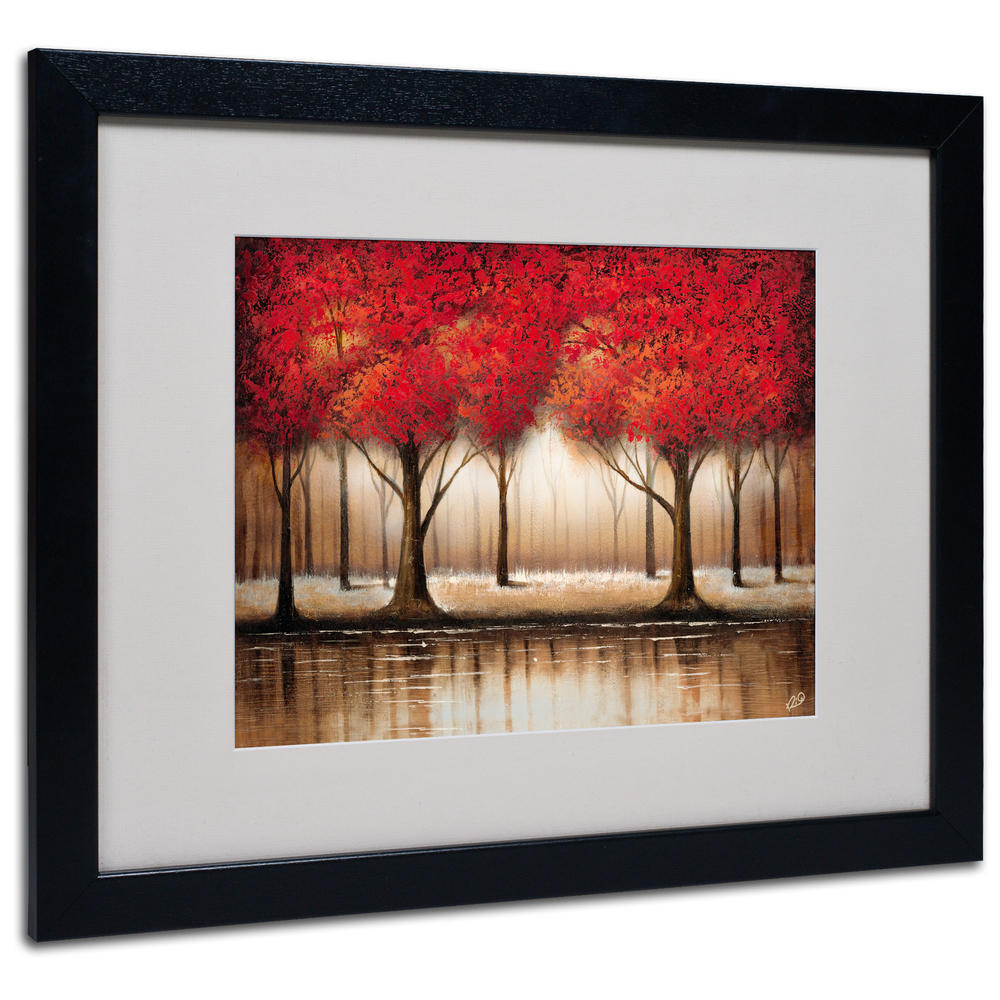 Trademark Global Rio 'Parade of Red Trees' 11" x 14" Matted Framed Art