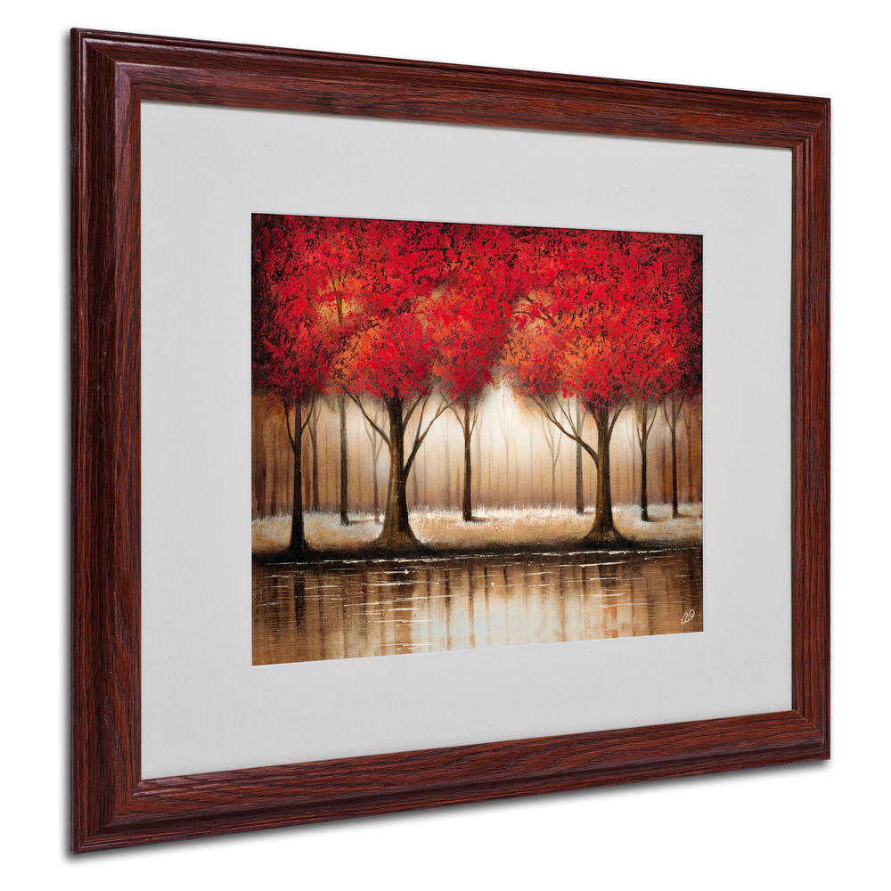 Trademark Global Rio 'Parade of Red Trees' 11" x 14"Matted Framed Art