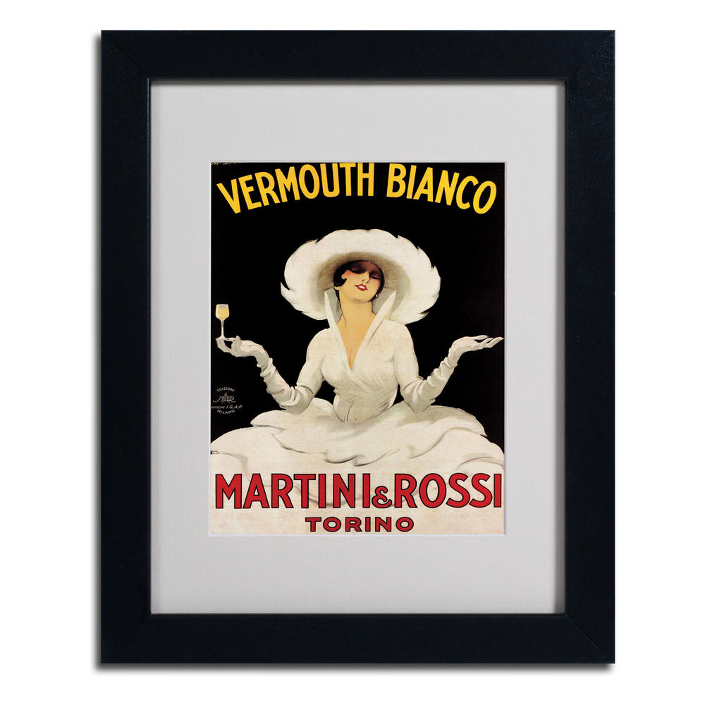Trademark Global Marcello Dudovich 'Vermouth Bianco Martini & Rossi' 8" x 10" Matted Framed Art