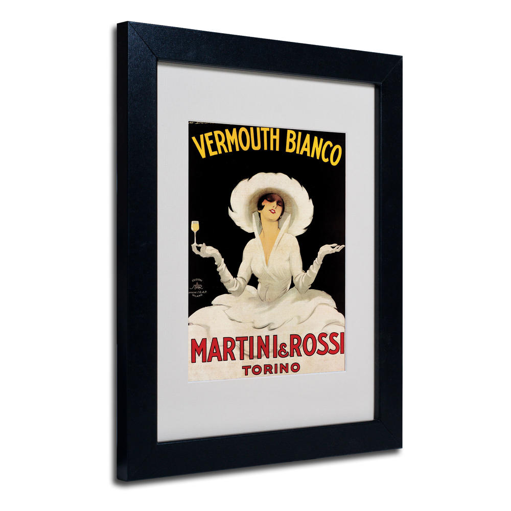 Trademark Global Marcello Dudovich 'Vermouth Bianco Martini & Rossi' 8" x 10" Matted Framed Art