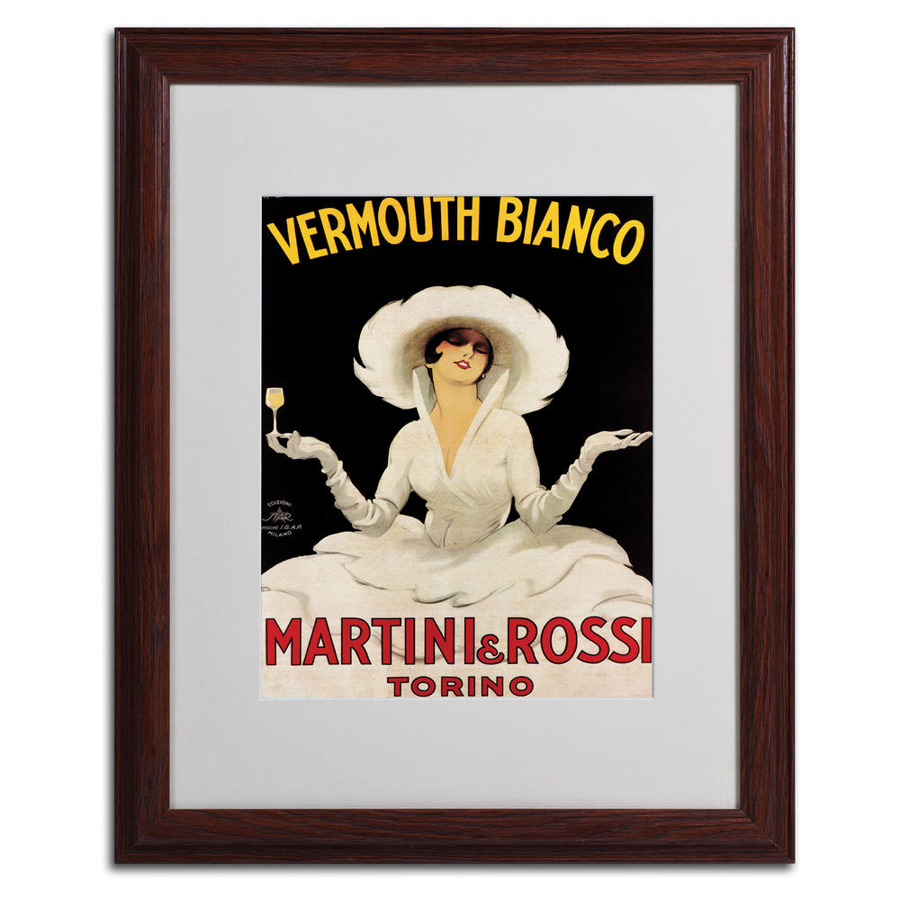 Trademark Global Marcello Dudovich 'Vermouth Bianco Martini & Rossi' 11" x 14" Matted Framed Art
