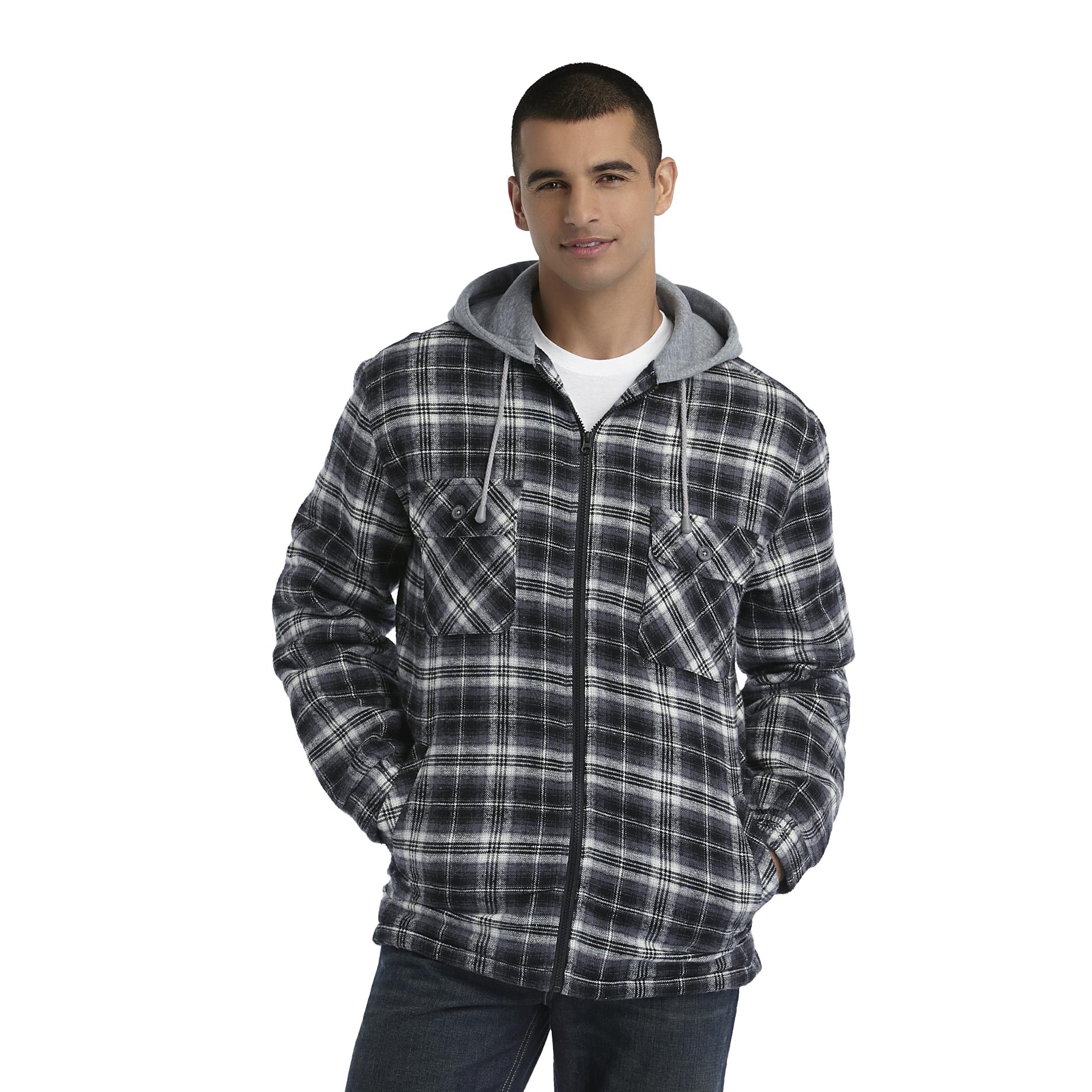 Basic Editions Men's Hooded Jacket - Plaid